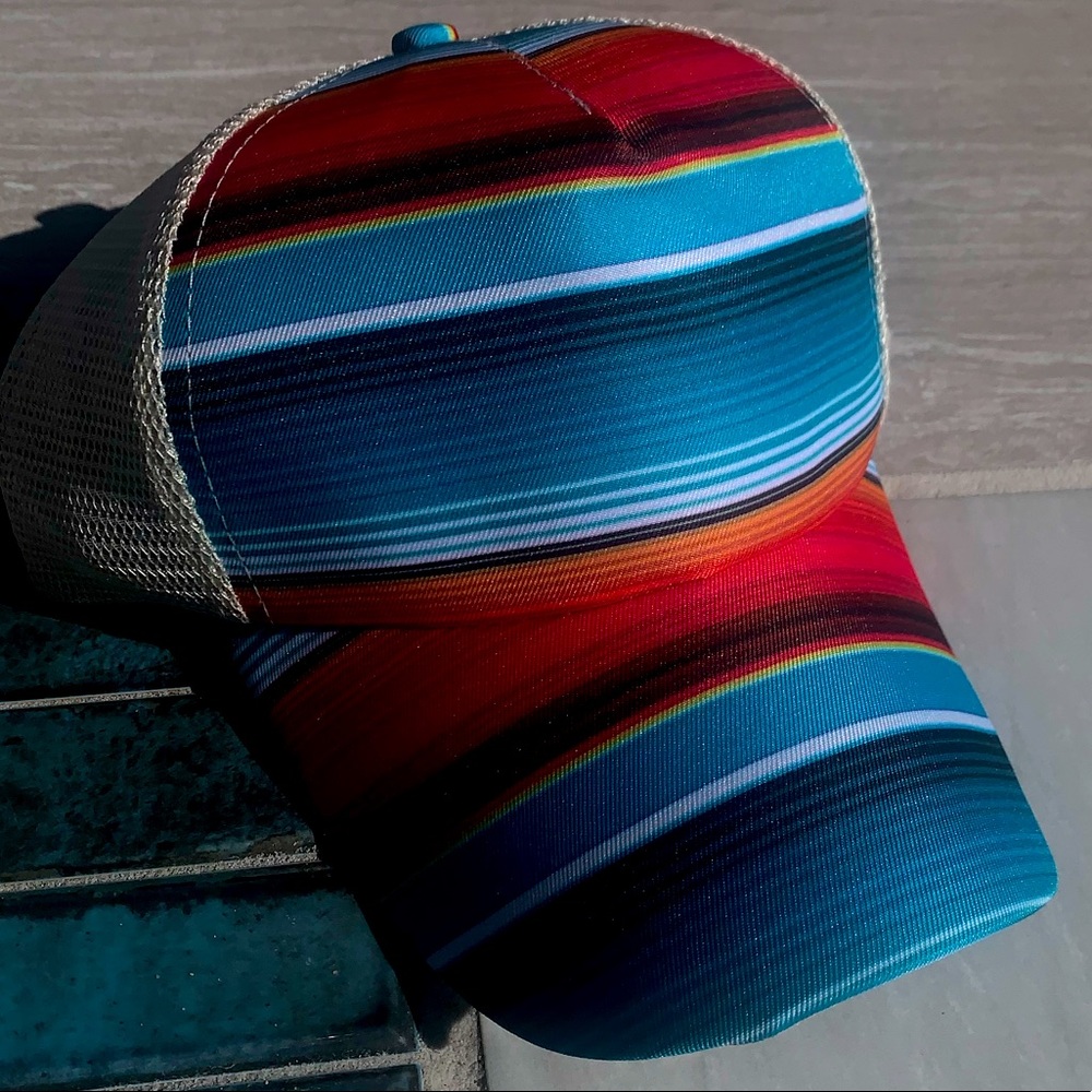 NWT Serape Crisscross Ponytail Cap